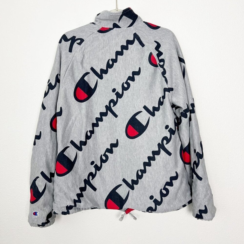 Champion Reverse Weave Mens Medium Explode Script French Terry Coaches Jacket - Picture 2 of 10